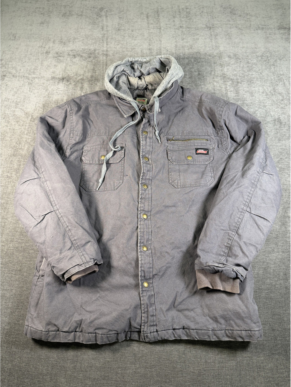 Dickies XL Gray Cotton Hooded Work Jacket
